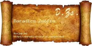 Daradics Zsófia névjegykártya